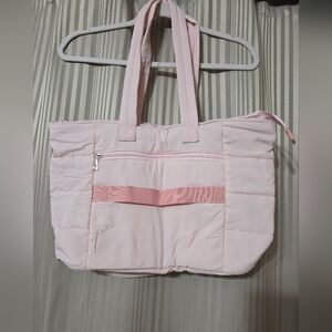 Source Unknown Light Pink Quilted Tote Bag